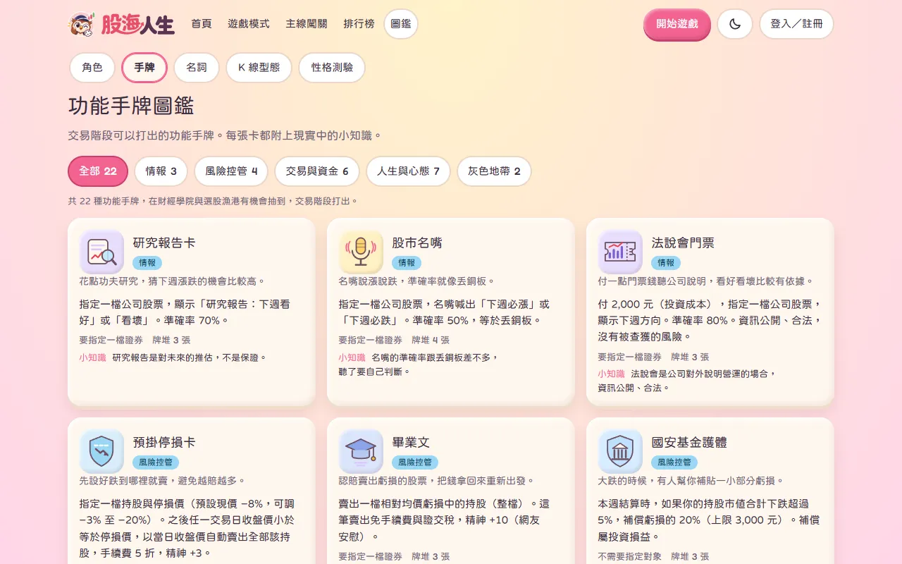 功能手牌圖鑑